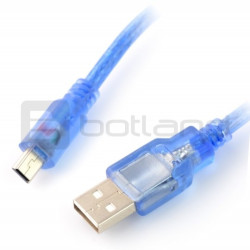 Przewód miniUSB B - A - 30cm - niebieski