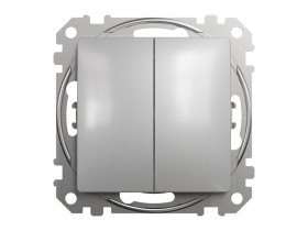 SEDNA DESIGN & ELEMENTS Wyłącznik schodowy podwójny srebrne aluminium SDD113108 SCHNEIDER ELECTRIC