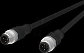 142MGA11010 Sensor cables, M12, 5-pin, plug &gt; plug, 1 m