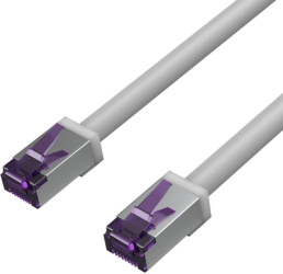 Patch cable, RJ45 plug, straight to RJ45 plug, straight, Cat 6A, S/FTP, PVC, 5 m, gray, FL31-28050