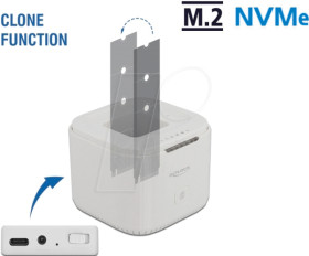 63331 Docking and copy station 2 x M.2 NVMe SSD, USB 3.1