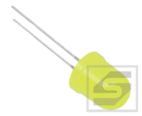 Dioda LED 10mm żółta 10/34UYH; Vf=2.0-2.2V;If=20mA;1000mcd;matowa;