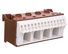 Blok samozacisków QC 63A brązowy 18 przyłączy 33x75x34mm KN18P