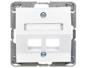 IMPRESJA Obudowa gniazda komputerowego podwójnego skośna biała GPK-2YS/p/00