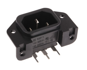 Złącze IEC IEC C14, C18 Montaż na panelu Męski 10A Kątowe Śruba Schurter
