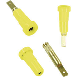 St&#xE4;ubli 231011-24 EB2 jack socket 2mm vertical yel insulated brass 1pc