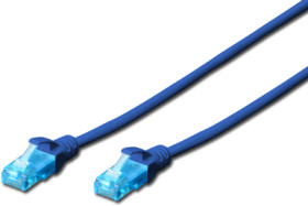 Patch cable, RJ45 plug, straight to RJ45 plug, straight, Cat 5e, U/UTP, PVC, 2 m, blue, DK-1512-020/B