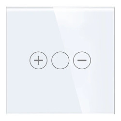 Włącznik dotykowy szklany pojedynczy 700W ze ściemniaczem, biały TAWOIA Glass