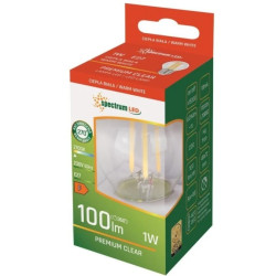 Żarówka LED E27 230V 1W 100lm kulka ciepła WW