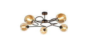 Lampa Sufitowa Nowoczesna 5Xe27 Vesper Black/Honey
