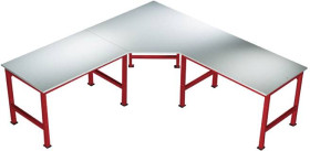 Manuflex AU0037.3003 Element pięciopunktowy z płytką z tworzywa sztucznego, do głębokości stołu = 600 mm rubinowy czerwo