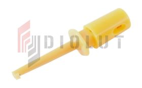 Chwytak pomiarowy haczykowaty MINI H16F-Y 3A, żółty SCI