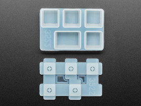 4 x 1U and 1 x 1.25U "Tab" Silicone Keycap Molds (MX Compatible Switches)