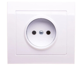 KIER Gniazdo pojedyncze b/u białe GP-1W/00