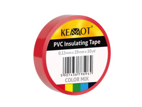 Taśma izolacyjna KEMOT 0,13x19x10Y klejąca czerwona