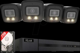 IK28P-480B Network video recorder, incl. 4 bullet cameras, 4K, 2 TB HDD