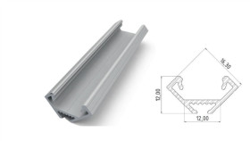 Profil Alu Katowy 45S Aluminiowy, Dł 2020 Mm, Max Szer Taśmy 12Mm