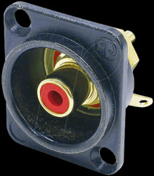 NF2DB-2 RCA panel jack, black, red colour ID ring