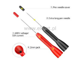 Końcówka pomiarowa igła czarna + czerwona 0,8mm