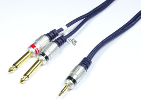 Kabel JACK 3.5 stereo - 2 x wtyk JACK 6.3 mono Vitalco 7.5m