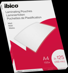 627323 Laminating pouches, A4, 2x125Mic, matt, pack of 100