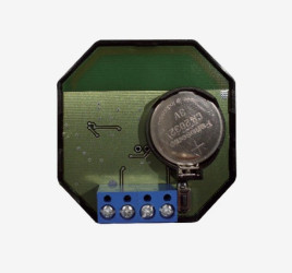 Jednokanałowy pilot podtynkowy zasilany bateryjnie, umożliwiający podłączenie wyłącznika żaluzjowego