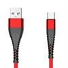 Przyłącze USB 2.0 A wtyk - USB typ-C wzmocnione plecione SPIDER 1,5m czerwone