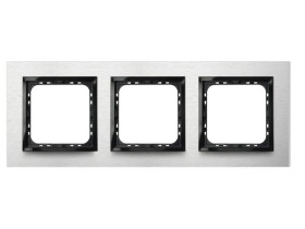 IMPRESJA PRESTIGE Ramka 3 potrójna aluminiowa 4 mm szczotkowane aluminium + ramka czarna R-3YAC/62/25 OSPEL