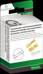 1908C185 Flat connector sleeves set, 0.5 x 4.8 mm/ 1.5 -2.5 mm², 100-piec