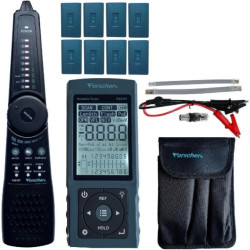 Tester kabli sieciowych RJ45 PREMIUM z pomiarem PoE, mocy optycznej długości przewodu + 8 terminatorów FORSCHER FS8107-8T