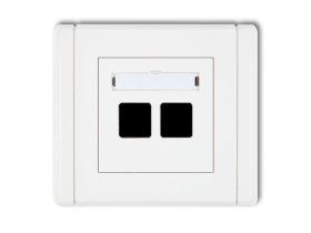 FLEXI Gniazdo multimedialne podwójne bez modułu (standard Keystone) biały FGM-2P KARLIK