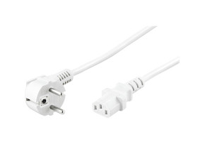 Kaltgeräte Anschlusskabel abgewinkelt 2,5 m, Weiß