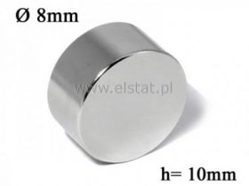 Magnes neodymowy okrągły 8x10mm