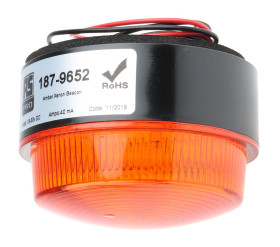 Sygnalizator 18 → 30 V dc Migające Pomarańczowy Mocowanie na sworzniach, do montażu powierzchniowego Ksenon