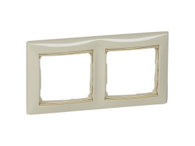 VALENA Ramka 2 podwójna pozioma krem/złoto 774152 LEGRAND
