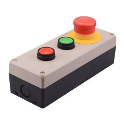 IDEC Red and Green 22mm Momentary Push Button Switches E-Stop Control Station 2NO-1NC IP65