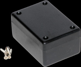 ABS enclosure, (L x W x H) 81 x 56 x 28 mm, black (RAL 9005), IP54, 1594BBK
