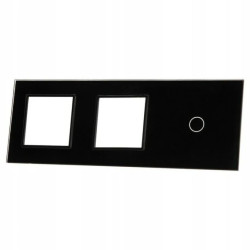 Livolo CZARNY PANEL SZKLANY 1 + PODWÓJNE MIEJSCE NA GNIAZDO 701GG-62