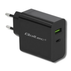 Qoltec Ładowarka sieciowa 45W 5-20V 2.25-3A USB typ C PD USB 3.0 Czarna