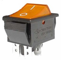 MK1012Y12 Przełącznik kołyskowy, zółty 12V, ON-OFF otwór montażowy: 22.2x28mm