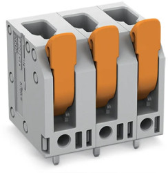 PCB terminal, 2 pole, pitch 7.5 mm, AWG 24-12, 32 A, push-in cage clamp, gray, 2604-3302