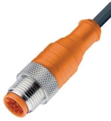 RST 8-282/5 M sw, PUR 7x0,25mm2 + ekran, ekran podłączony do styku numer 8, czarny, z wtykiem prostym M12x1, LUMBERG 64545, RST8