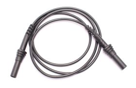 Przewód bezp. banan prosty-prosty 4mm 10A PPS1C-0006-BK CAT IV 600V, SILIKON czarny