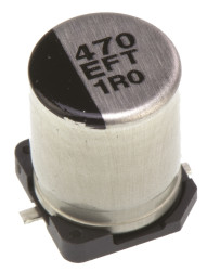 Aluminiowy kondensator elektrolityczny 470μF 25V dc SMD Panasonic roztaw: 3.1mm 8 (Dia.) x 10.2mm