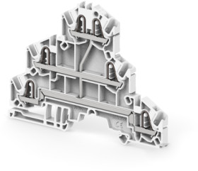 Feed through terminal, spring-clamp connection, 0.2-4.0 mm², 6 pole, 22 A, 8 kV, gray, 1SNK705511R0000