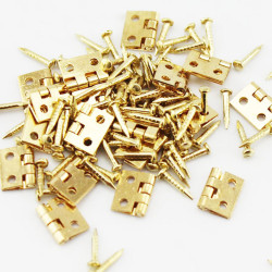 20 sets of 8x10mm Miniature Brass Hinges - for Jewelry Box