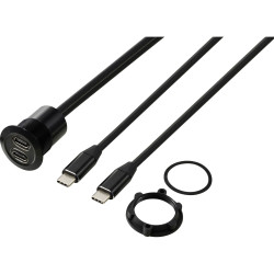 TRU COMPONENTS TC-13376320 cable USB-C 3.1 2x socket plug 1m black