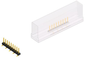 Pin header, 9 pole, pitch 2 mm, angled, black, SLY7SMD0459GSM