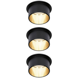 Paulmann 93379 Gil LED Recessed Light 18W Black/Gold Dimmable 62mm Hole