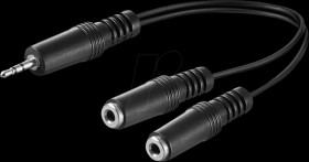 50465 Y-adapter jack, 3.5 mm, 3-pin plug/2x 2-pin socket